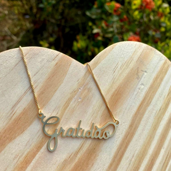 Colar Feminino Gratidão Personalizado
