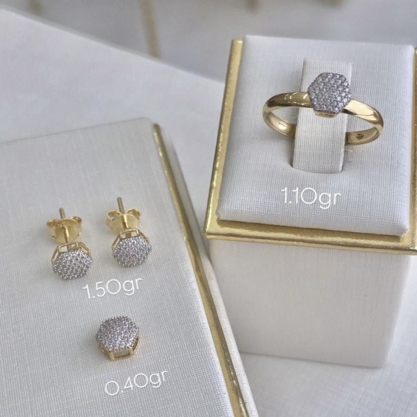 Conjunto Feminino Chuveirinho Ouro 18k