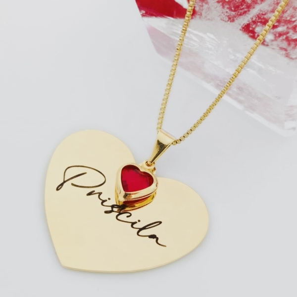 Colar Feminino Coração Personalizado