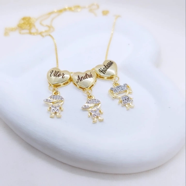 Colar Feminino Coração Filhos Personalizados